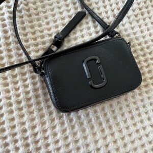 Marc Jacobs Snapshot Micro Crossbody Black on Black Mini Bag Card Case Rare